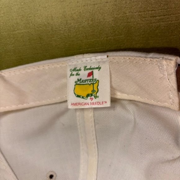 Rare EUC Exclusive Masters Golf Leather Strapback Hat Augusta American Needle - Picture 5 of 8